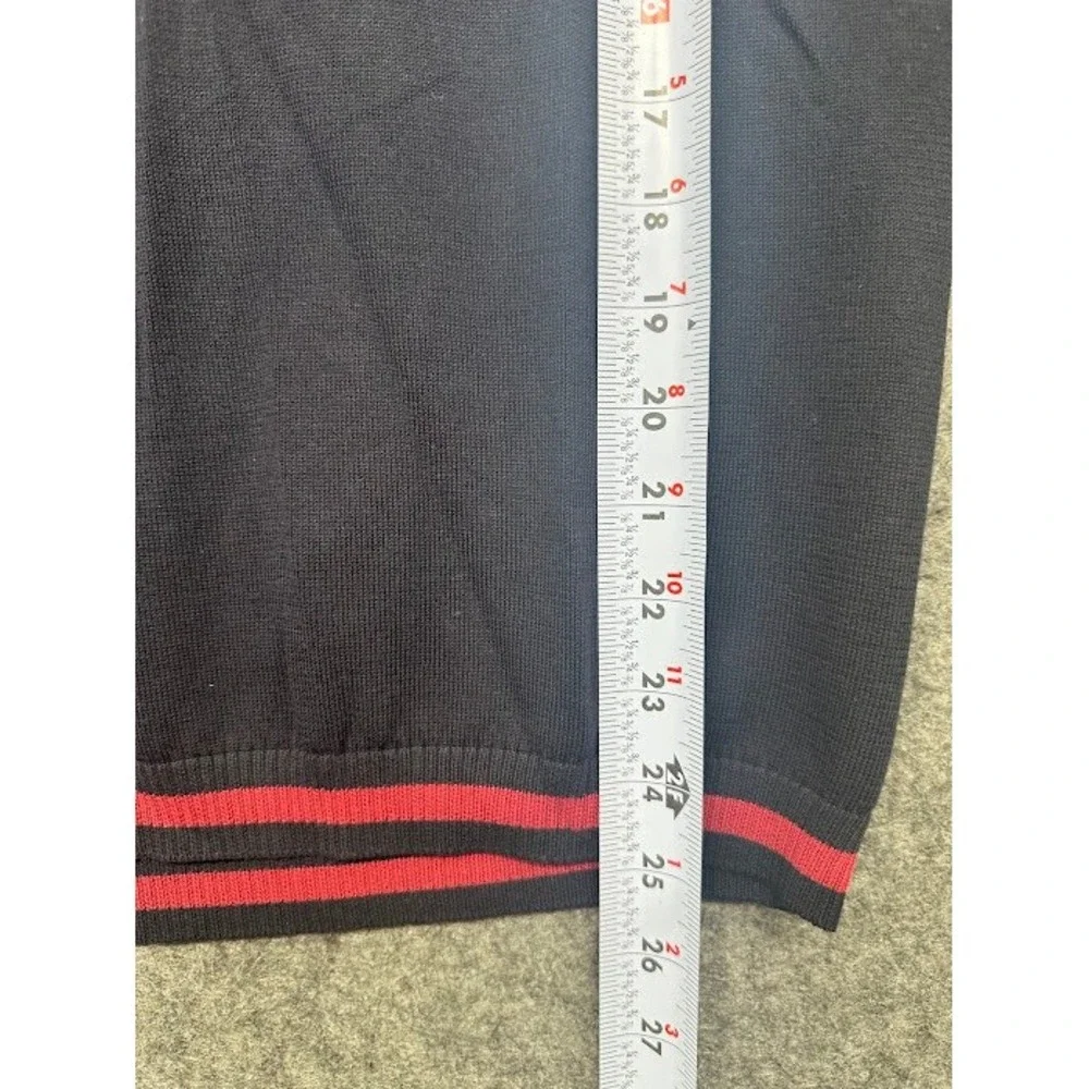 Neck, Sweater, Size S, Navy Blue, Red Trim, Cotton, Italy y NWT.